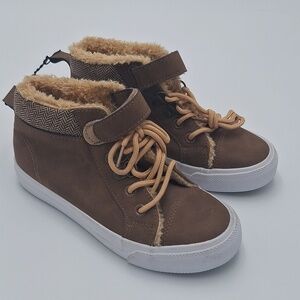 Epicstep Theodore Sweater Cozy Brown Kids Boots with Fur Lining